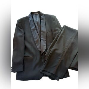 Vito Rufolo Black Wool Tuxedo 43L Jacket 35x30 Pants Custom Handmade